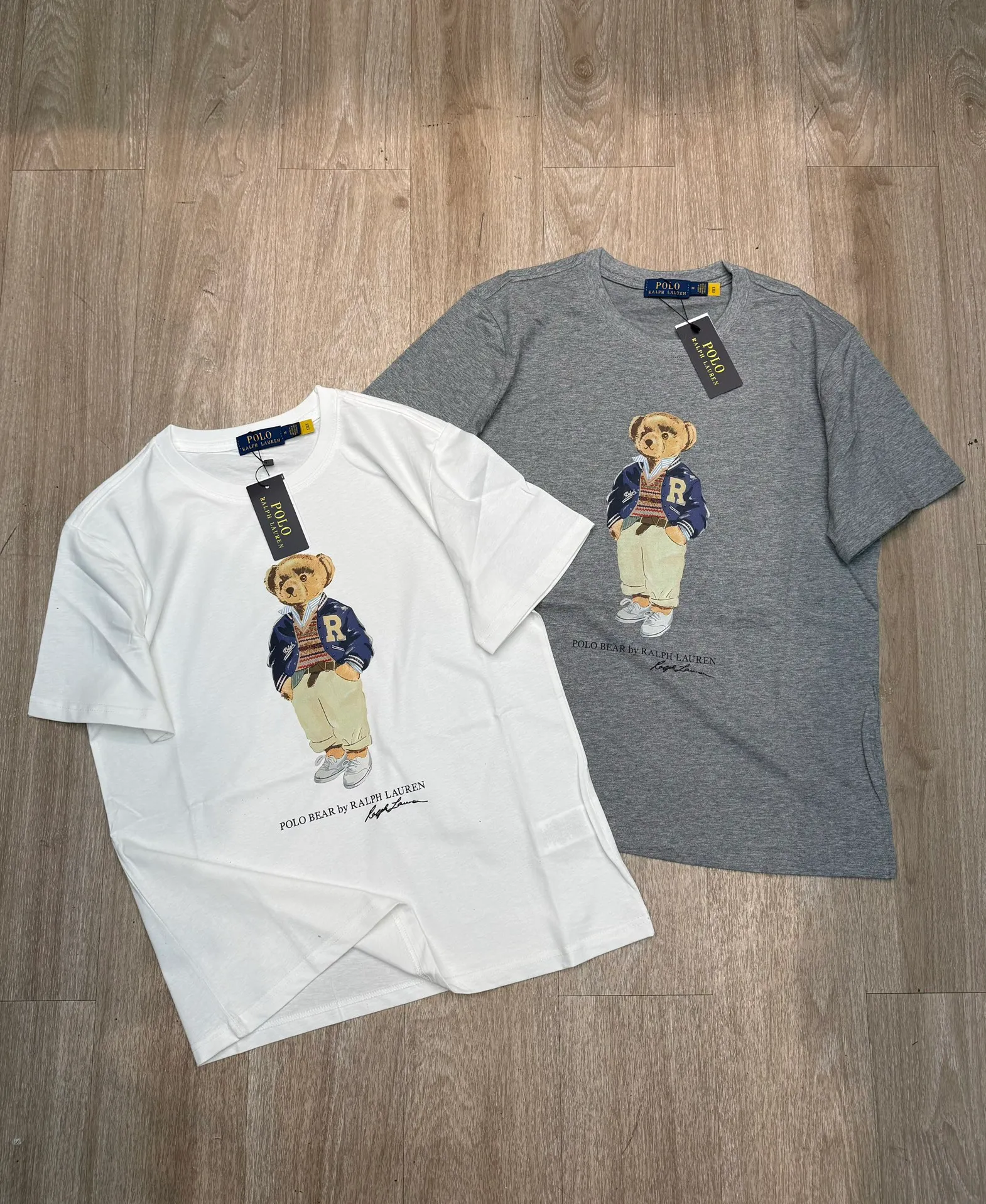 🅿️138 L35#Ralph Lauren•New cartoon printed round neck T-shirt ✅✅✅Ready stock Focus on quality Feel free to compare Size: XS S M L Color: White Gray